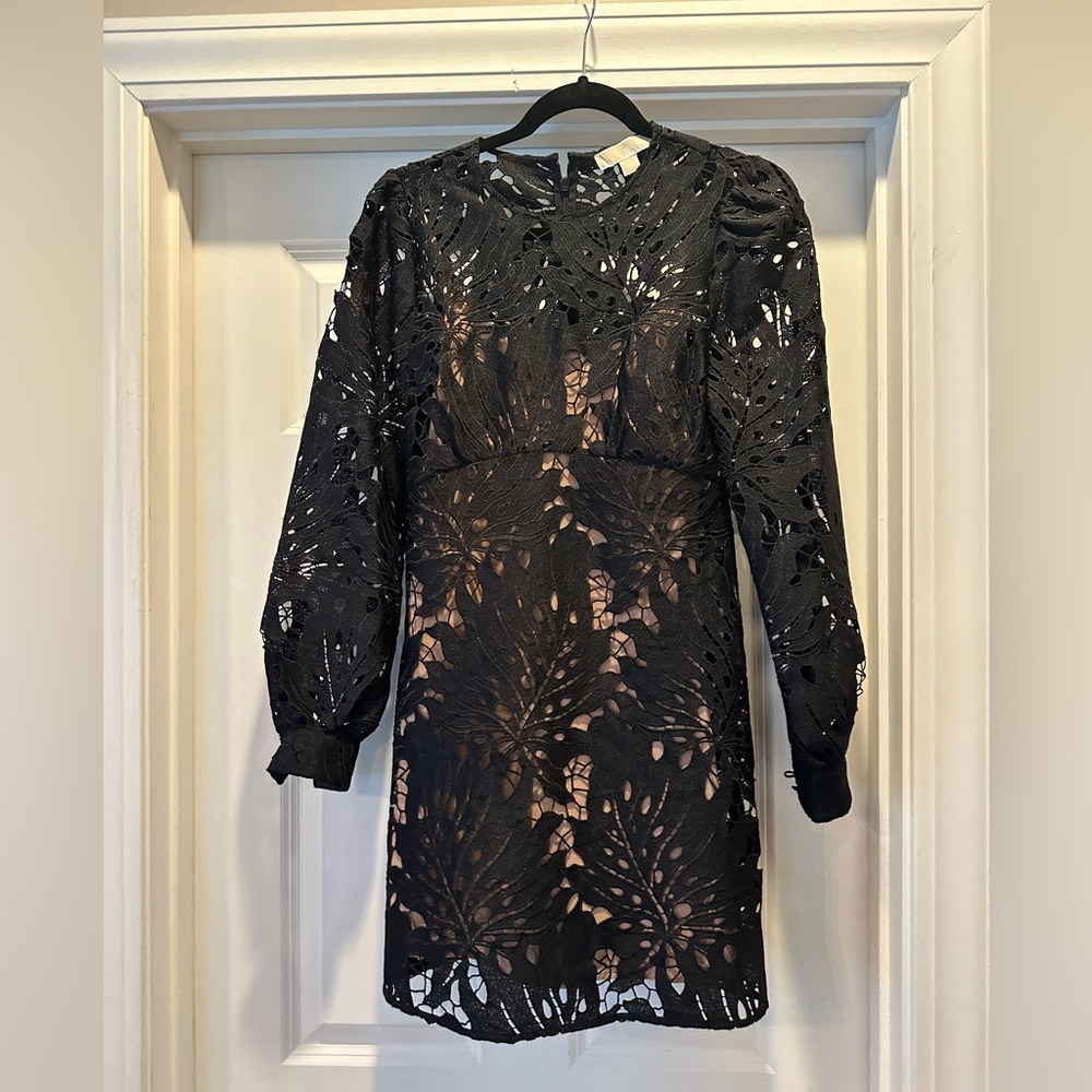 Michael Kors dress size 2 black cut-out with nude slip